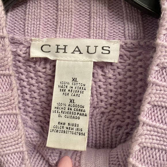 Chaus zip down lavender sweater - Picture 6 of 6